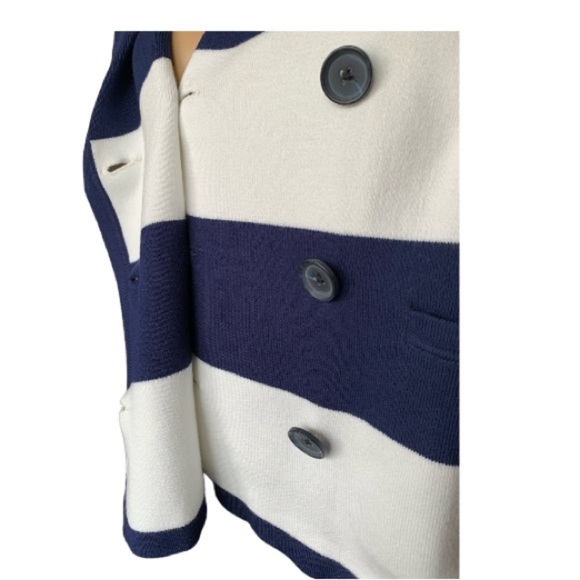 LANDSEND Wm 3Q Sleeve Sweater Jacket Supima Cotton/Fine Gauge/Double Breasted - Picture 4 of 9